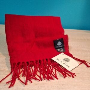 NWT 111 State Vibrant Red Woolmark Scarf Made In Italy